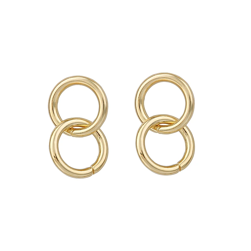 

LWONG 2018 New Double Small Hoop Earrings for Women Gold Color Small Circle Earrings Boho Chic Simple Minimalist Earrings Hoops