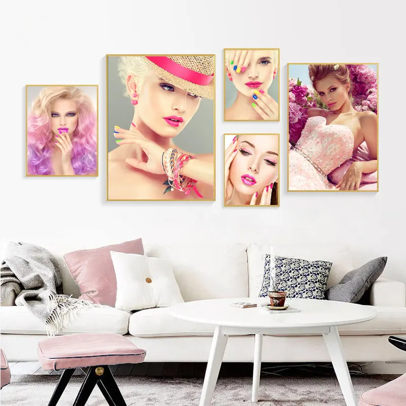 

Makeup Hairstyle Barbershop Wall Art Poster Mural Hair Salon Fashion Hair Beauty Posters Decorative Paintings PD2586