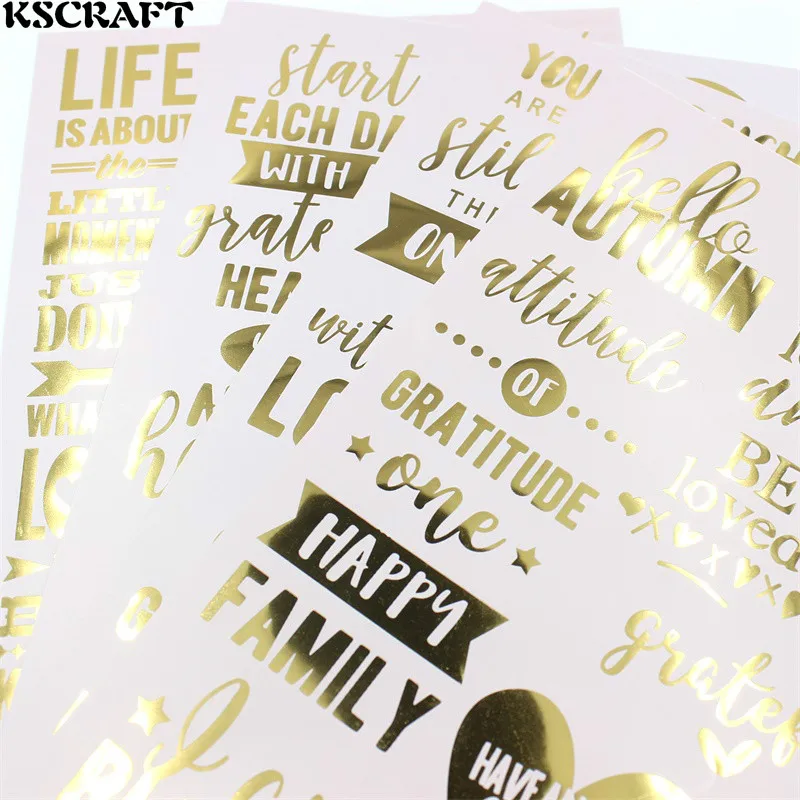 

KSCRAFT New Gold Rub On for Scrapbooking DIY Projects/Photo Album/Card Making Crafts 1pc/lot