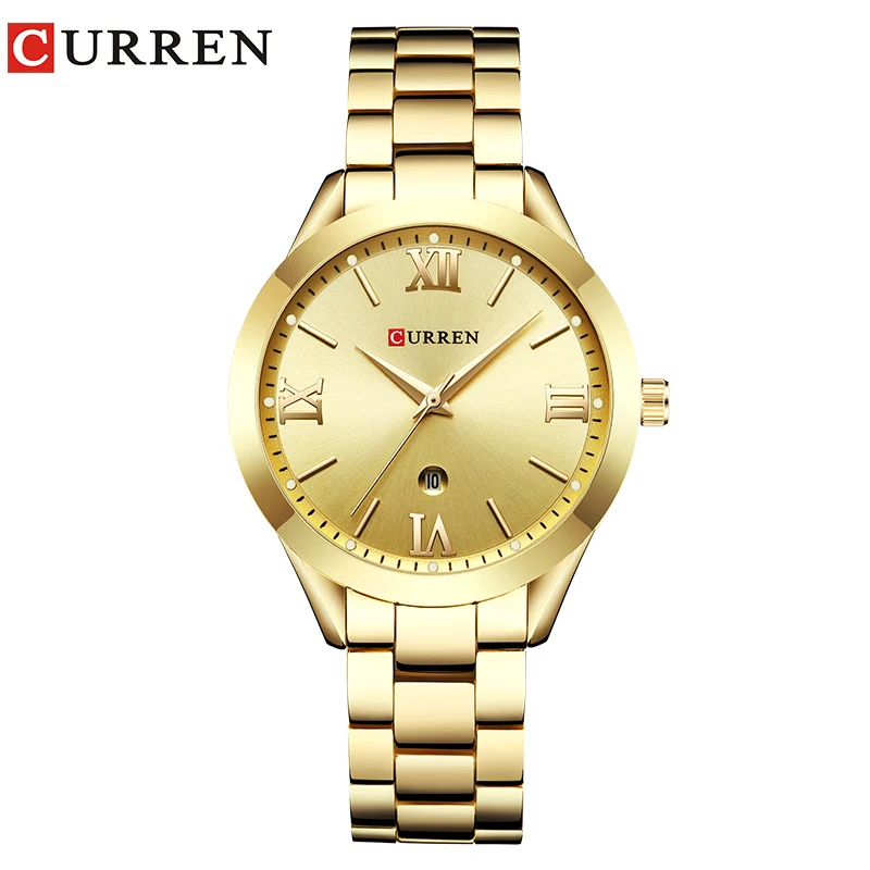 gold CURREN золотые часы женские креативные стальные женские часы с браслетом женские часы Relogio Feminino Montre Femme - Цвет: gold