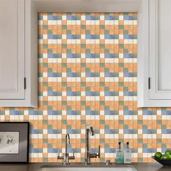 DIY 3D Mosaic Self Adhesive Wall Tile Sticker Vinyl Home Bathroom Toilet Kitchen Decoration Waterproof PVC Wallpaper