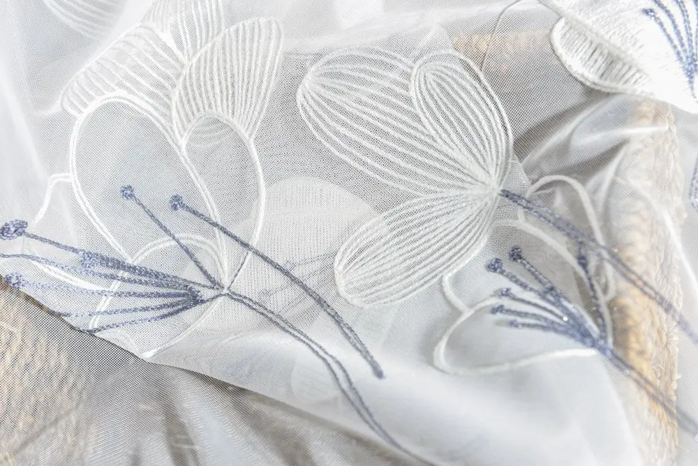 Белый прозрачный вышитый занавес s Европейский Cortinas Dormitorio тюль занавес для гостиной твердая серая ткань спальня WP067-30 - Цвет: Tulle 01