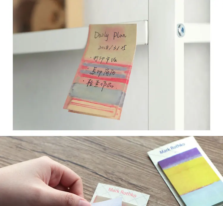 4 шт. винтажная Абстрактная живопись sticky note самоклеящиеся блокноты украшения наклейки канцелярские принадлежности Школьные принадлежности EM131