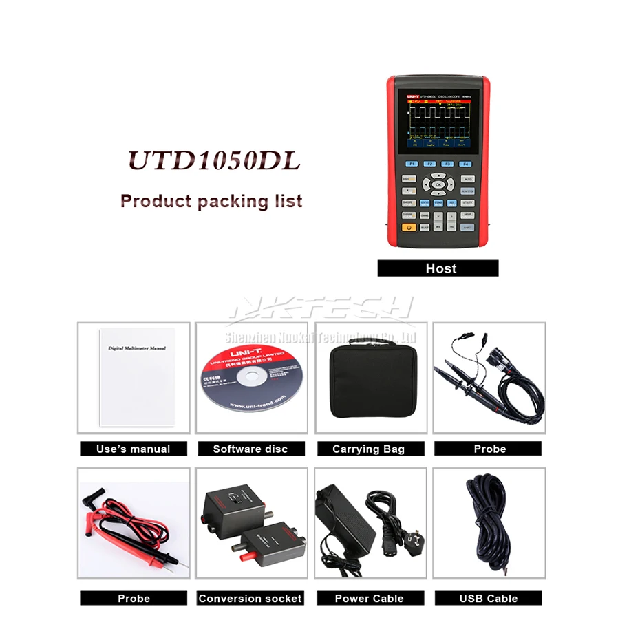 Ручной цифровой осциллограф UTD1050DL UTD1025DL измерительный мультиметр TFT 2 канальный 250