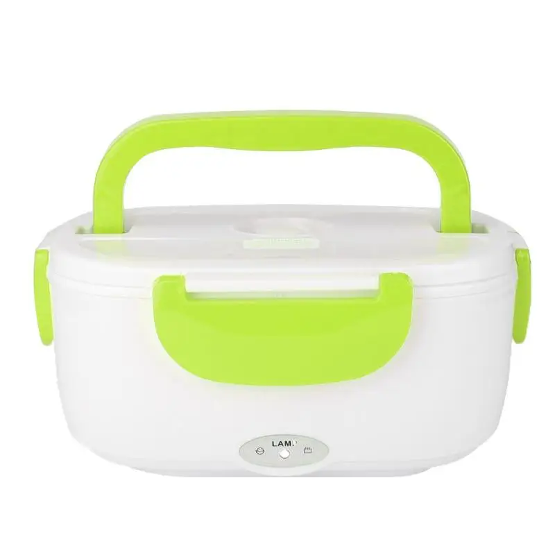 Портативный Электрический Ланч-бокс 110/220 V/Car Bento Plug пищевой контейнер для еды подогреватель пищи для 4 пряжки наборы домашней посуды - Цвет: Car plug Green