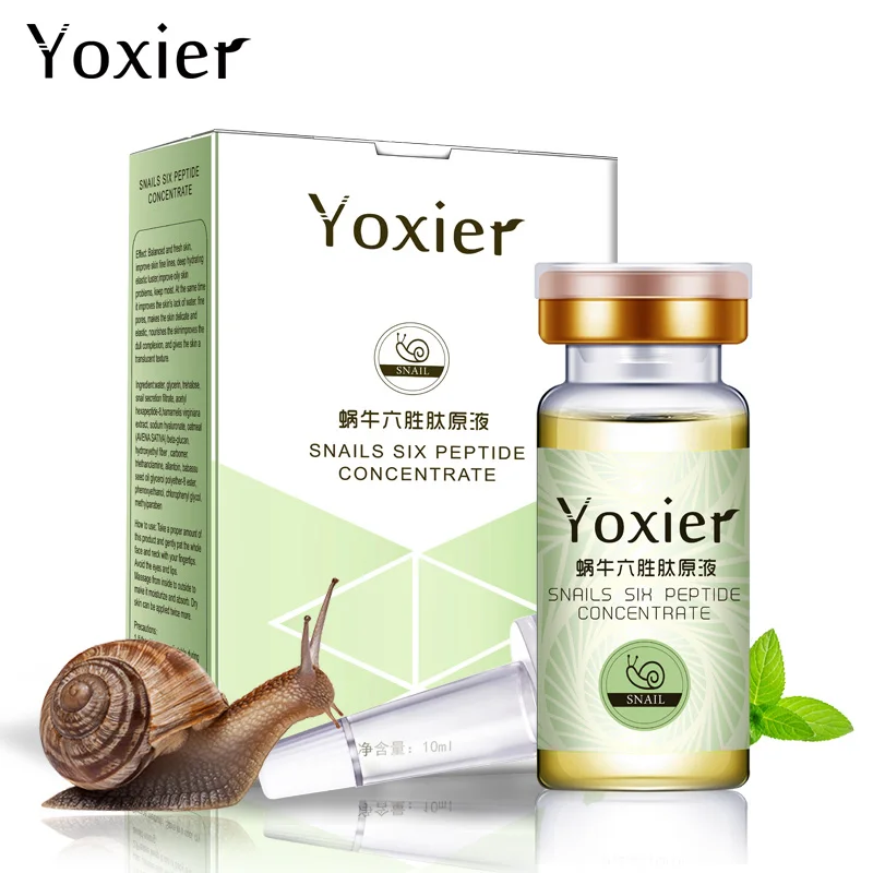 Yoxier Serum Face Anti-Aging Snails Hyaluronic Acid Six Peptide Concentrate Face Care Moisturizing Oil-control Snail Essence