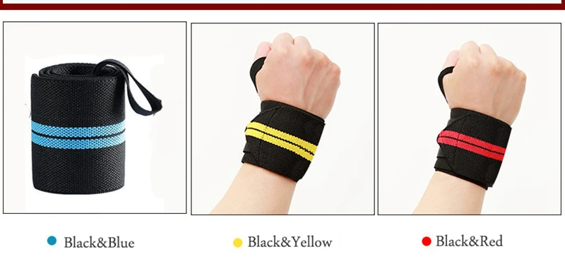 2 pieces Adjustable Wristband Elastic Wrist Wraps Bandages for Weightlifting Powerlifting Breathable Wrist Support 3colors (8)