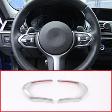 Для BMW M3 M4 M5 Новый 1 3 серии X5M F10 F15 F16 X2 F48 F20 2018 автомобиля ABS Chrome Руль украшения рамка Обложка отделка 2 шт.