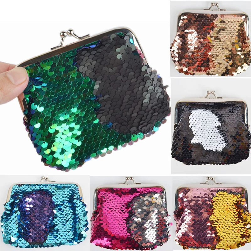 

30PCS / LOT Creative Girl Coin Bag Sequin Coin Wallet Change Card Key Wallet Mini Wallet Wholesale Random Delivery