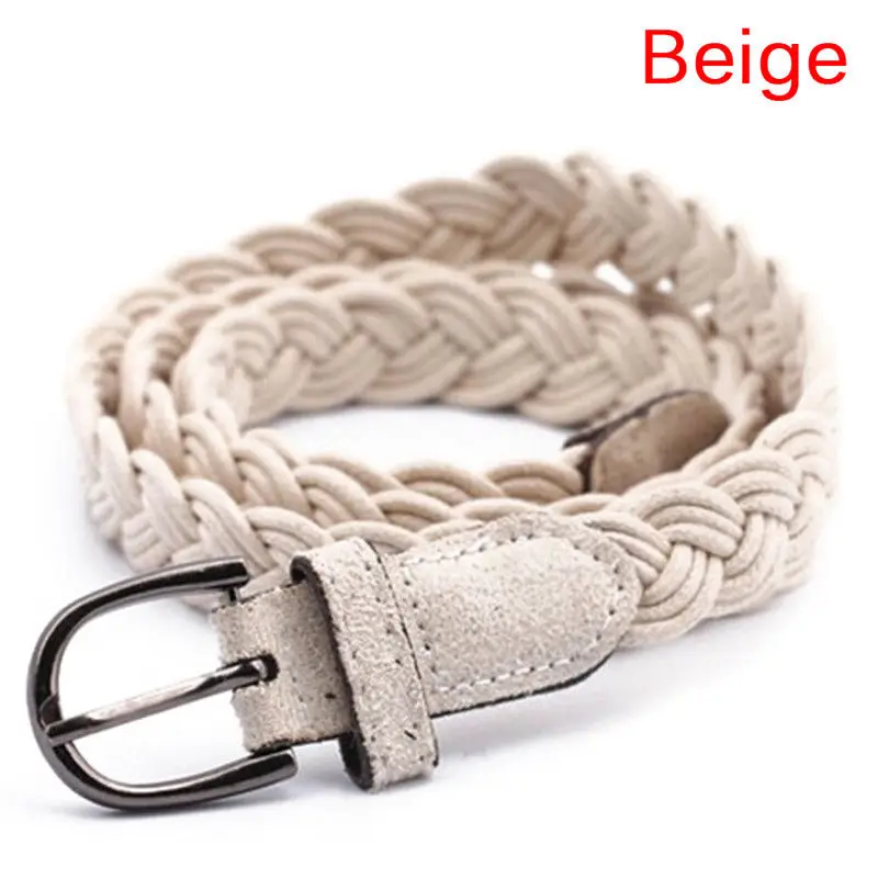 

102cm Women Brown White Weave Belt Hemp Rope Braid Belt Female Belt For Dress Clothing 6 Colors
