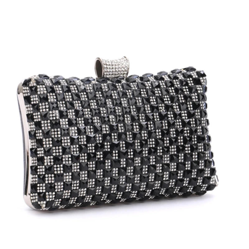 Luxury Glass Diamond Evening Bags Bling Bling Classic Rhinestone gold Clutch bag wedding bridal