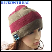Беспроводная Bluetooth V4.2 Beanie полосатая вязаная зимняя шапка наушники с микрофоном ручная Музыка Mp3 динамик Волшебная умная шапка