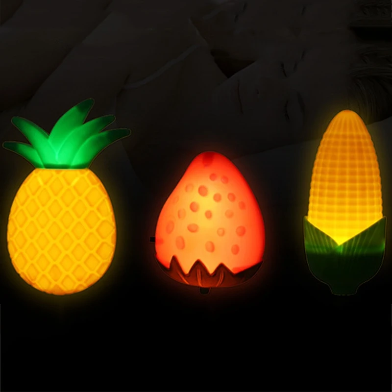 

Party LED Pineapple Strawberry lighting Sense lamp 220V Nightlight Bulb For Baby Children Bedroom Gifts