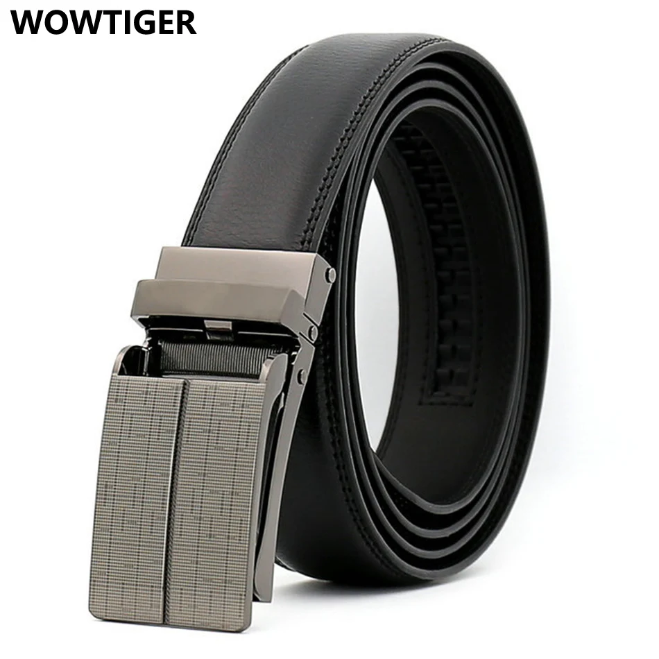 

WOWTIGER Mens 3.0cm Automatic buckle Leather belt for Men Designers Luxury Brand Strap Belts ceinture homme