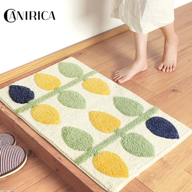 CANIRICA Floor Mat Nordic Non-slip Welcome Stair Mat Microfiber Bathroom Rug Rectangle Door Carpet For Hallway Home Decoration