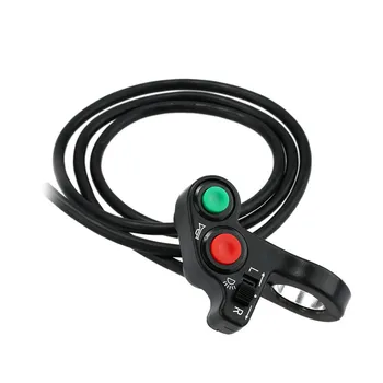 

3 in 1 Headlight/Turn Signal Light/Horn ON-OFF Switch 2.2cm Diameter Handlebar DIY Button Accessory for Motorcycle Scooter ATV