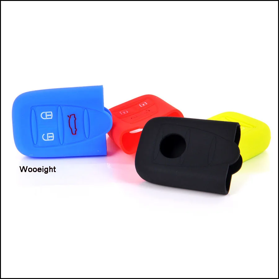 1Pc 4 Colors Fashion 3 Button Silicone rubber Key Case Cover Remote Key Shell For Alfa Romeo 159 Brera 156 Q4 GT 946 Spider (8)