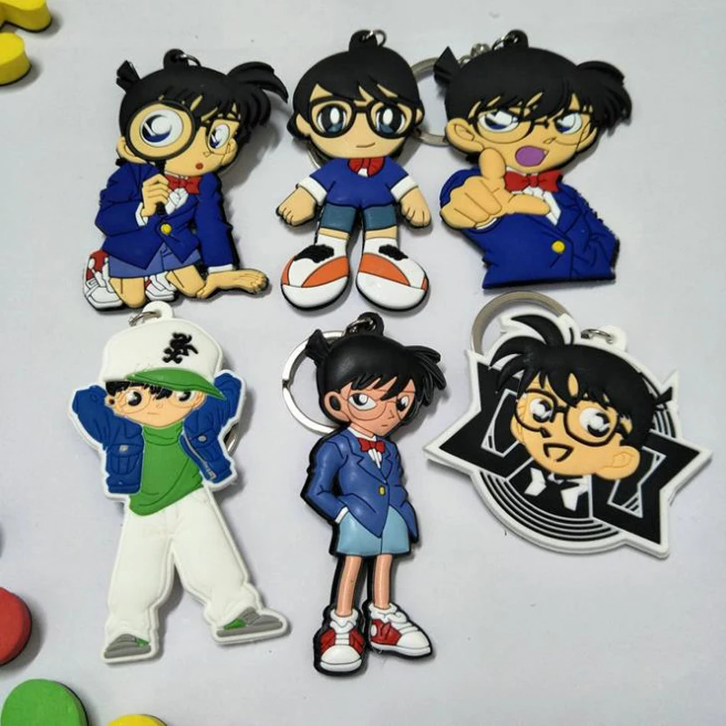 

1 Pcs Cute Japanese Anime Detective Conan PVC Keychains Fashion Man Woman Cartoon Cosplay Pendant Party Toy Figures Gifts