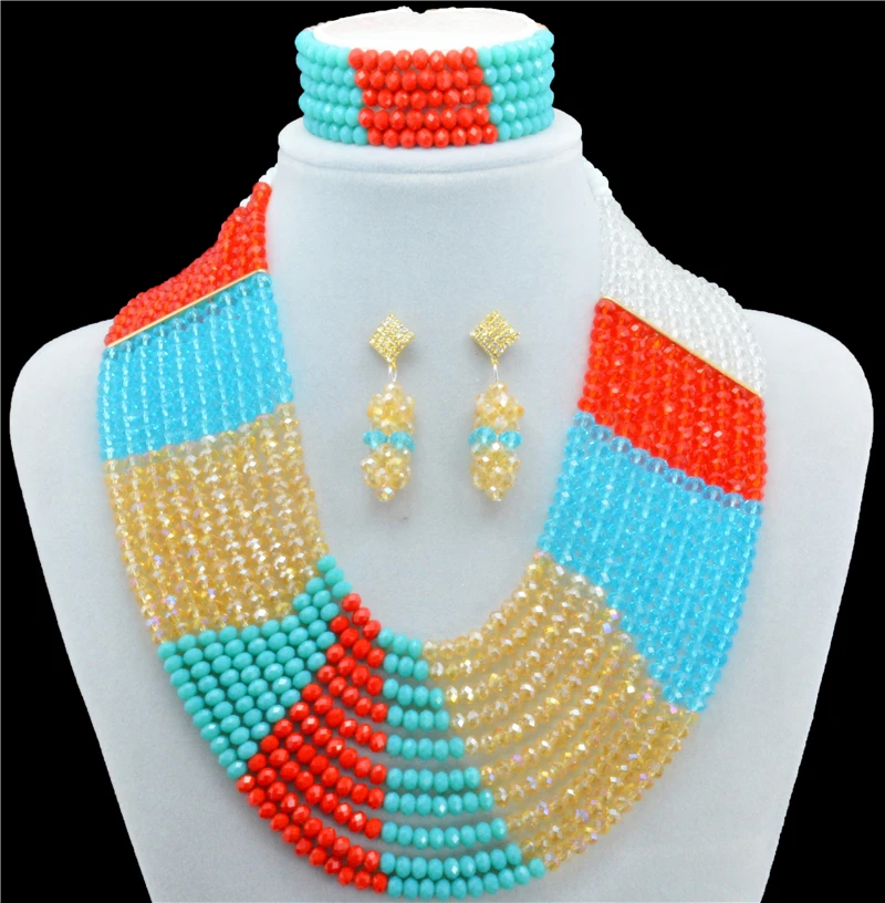 

High Qulity African Beads Jewelry Set Nigerian Wedding African Beads Jewelry Set Wedding Jewelry Set 2016 New