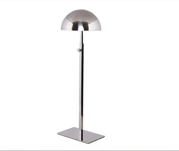 

Free shipping hat display stand high quality stainess steel cap display rack adjustable metal men women's wig hairpiece holder