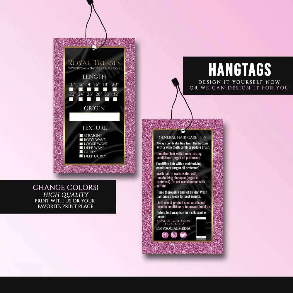 

Custom logo brand name hair wigs packaging paper price tags,personality women hair extension swing label hang tag tags labels