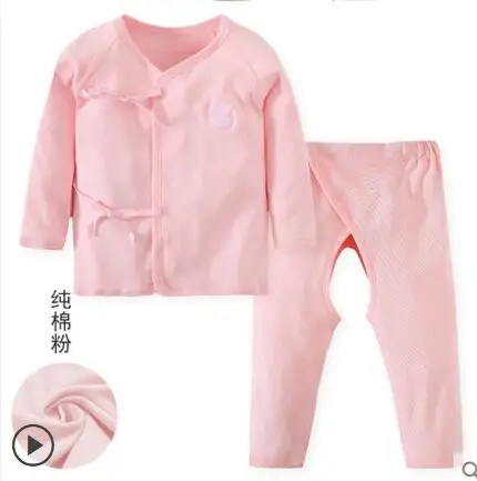 Нижнее белье для новорожденных, хлопковый комплект для новорожденных 0-3 месяцев, Весна, Осень, Зима, Лето, 6 лет, Одежда для новорожденных, детская одежда - Цвет: Velcro pink