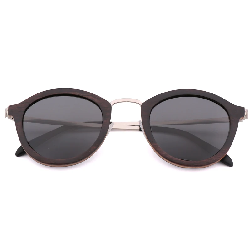 Классическая мода Зебра сэндвич солнцезащитные очки с металлической оправой поляризованные линзы TAC UV400 солнцезащитные очки для мужчин и женщин - Цвет линз: EBONY GRAY