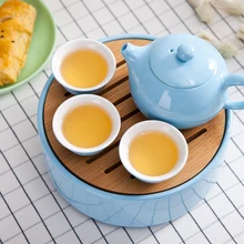 Посуда для напитков, кофейные чайные наборы, керамический чайник, чайные чашки, портативный дорожный чайный набор, китайский чайный набор кунг-фу и поднос, Лидер продаж