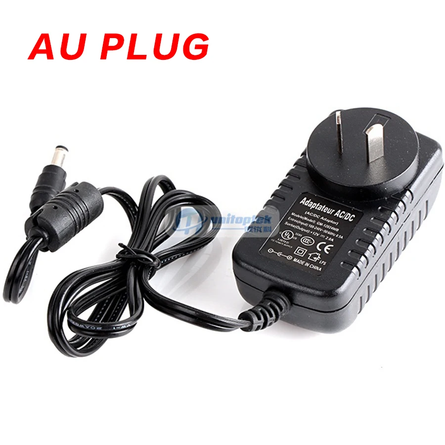 Квалифицированный AC 110-240V к DC 12V 2A адаптер питания для CCTV, EU/US/UK/AU Plug