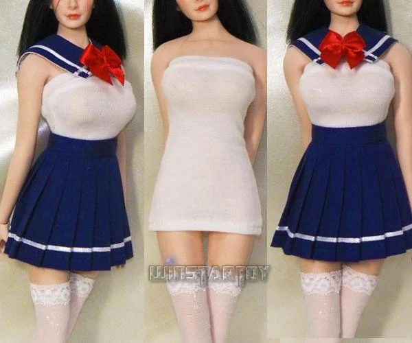 

Estartek 1/6 Hand Made Customsized Sexy Blue Student sailor set for verycool kumik action figure DIY