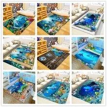 Blue Sea ocean Mediterranean Style 3D Carpets for Living Room Bedroom Area Rugs Coffee Table Sofa Bed Floor Mat Hallway Carpet