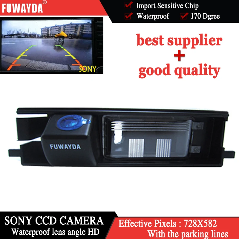

FUWAYDA SONY CCD Chip Sensor Car Rear View Reverse Mirror Image CAMERA for TOYOTA RAV4 RAV-4 / Porte With Guide Line waterproof
