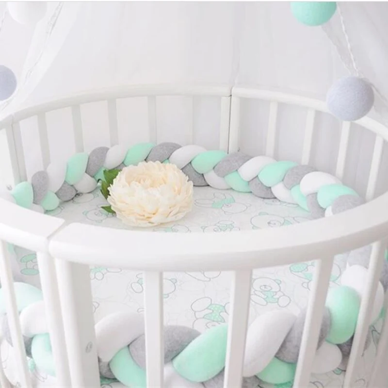 300 cm Baby Knot Bed Bumper Bed Protector Baby Decoration Room Bumper Pillow Braided Cushion Baby Cot Bed tour de lit tresse 3m