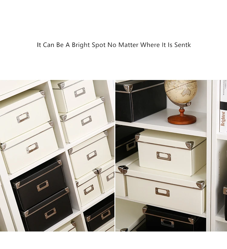Новая мода дома бумага коробка для хранения цвет покрытый складной офисный книжный шкаф отделка спальня одежда обувной ящик Органайзер