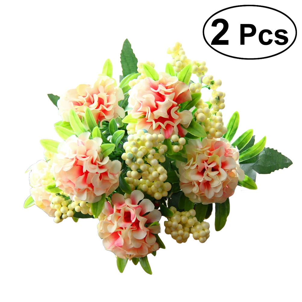 2Pcs Flower Bunches Bouquet Artificial Flower Bundles Fake Hydrangea