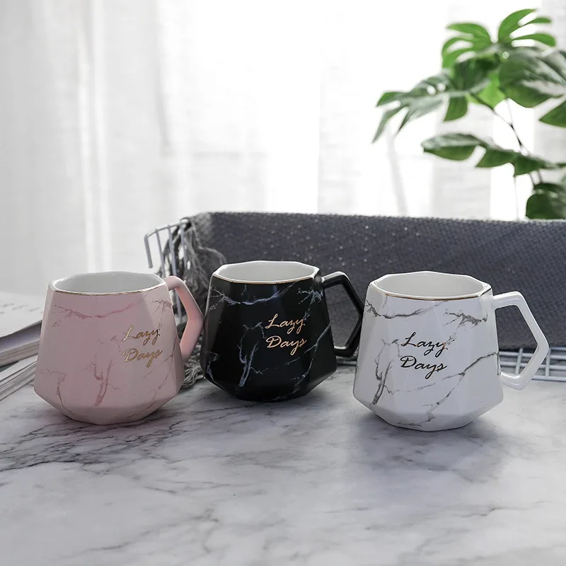 Европейский стиль мраморные плиты керамическая кружка Золотая инкрустация фарфоровая чайная чашка кофейные чашки и кружки