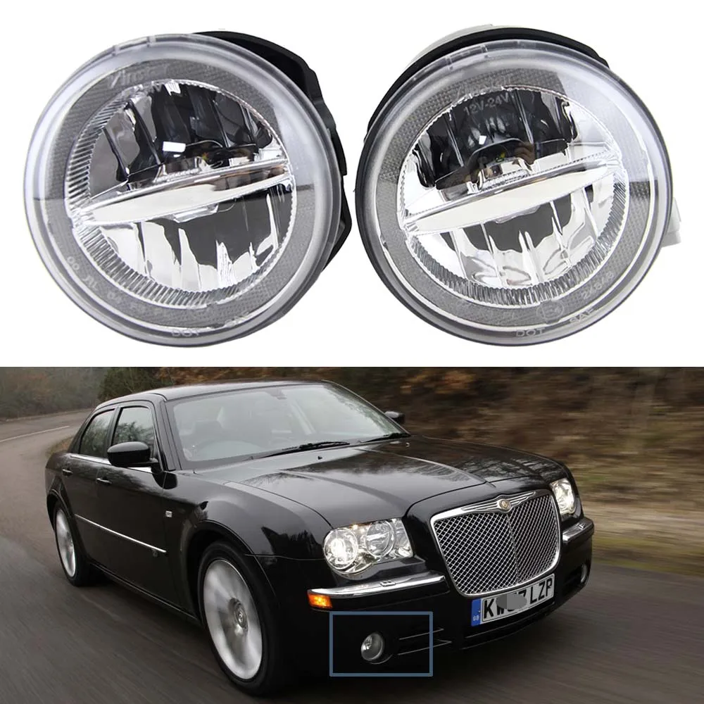 2x 10W Cree chip LED Fog drl Daytime Running Lamp For Chrysler 300 C Sedan 4-Door 2005-2010  OE Replace Led Fog driving Lamp