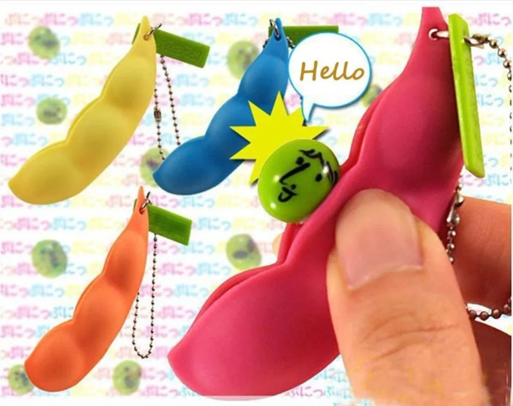 10 шт Забавный бобы Squeeze игрушки Подвески анти Stressball Squeeze забавные гаджеты(цвет случайный 7 см