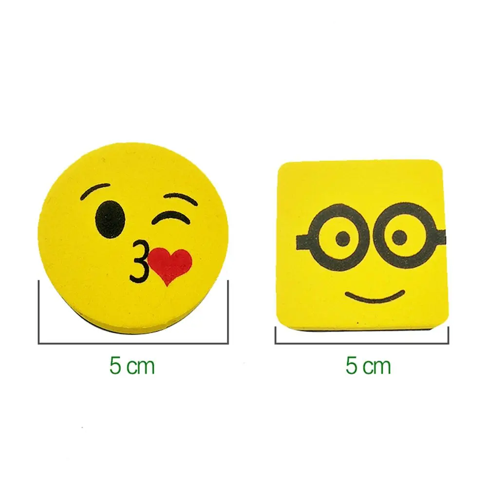 Желтый улыбающееся лицо ластик для доски магнитная доска ластики протирать сухую школьную доску очиститель маркера 6 стилей Случайно отправлено