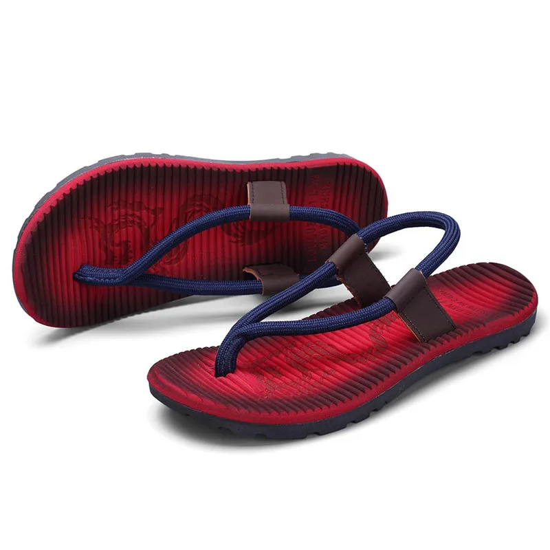 Men's Fashion Casual Flat Flip Flops Slippers Beach Sandals Outdoor Skid Shoes Mans footwear terlik kapcie 40JA3014