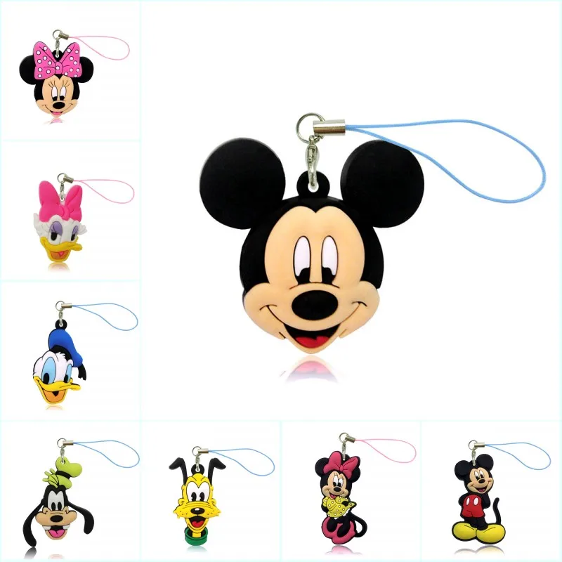 

1PCS Mickey Cartoon Figure PVC Bag/Cell Phone Hanging Ornaments Phone Straps Keychains Accessories Kid Gift Party Favors