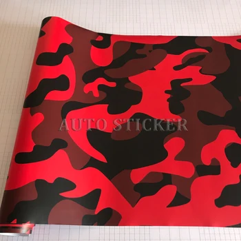 

10/20/30/40/50cm*152cm Cool Red Black Camo Vinyl Film Sheet Adhesive Skateboard Snowboard Motorcycle Sticker DIY Car Decal Wrap