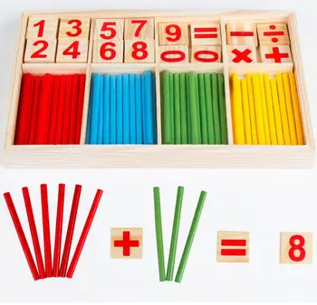 

1set math toy many Color mathematical sticks Digital building blocks educational wooden toys maths teaching aids