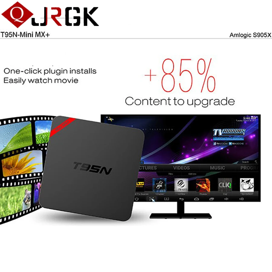 

Hot Sale T95N Mini MX+(plus) Android 6.0 TV Box S905X Quad Core 1GB 8GB Wifi Smart IPTV box 4K UHD Media Player