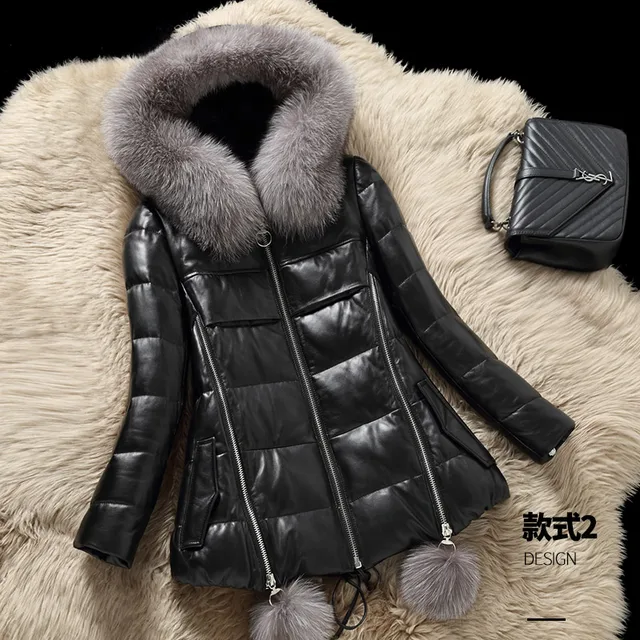 women's genuine leather parkas