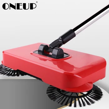 

ONEUP Stainless Steel Sweeping Machine Push Type Magic Broom Dustpan Handle Household Vacuum Cleaner Hand Push Sweeper Floor Mop