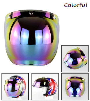 

Motorcycle Flip Up Bubble Visor For Open Face Helmet Moto Helmet Visor Shield Retro Style Casco Glasses Moto Lens BV02