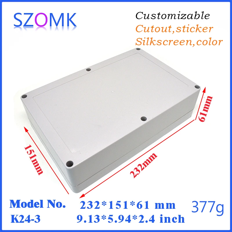 

1 piece free shipping waterproof plastic case panels enclosures junction box covers 232x151x61mm