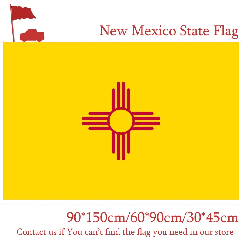 

New Mexico State Flag 3*5 Feet 90*150cm 60*90cm 40*60cm Flag America 15*21cm Hand Flag or Home Decoration