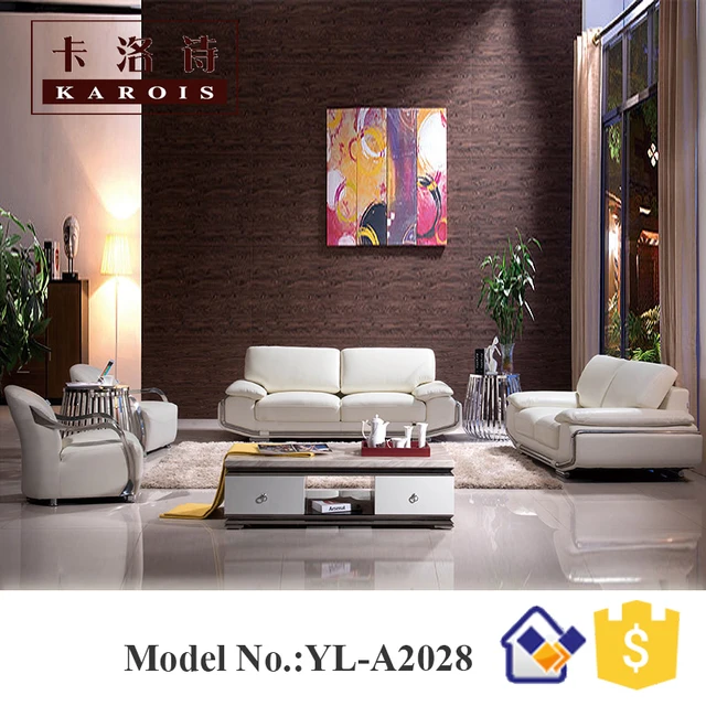 moderne moebel fuer haus, weiß moderne neue design sofa abschnitt möbel leder mit edelstahl, Design ideen